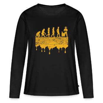 Imker Evolution Imkerei Honigbienen - Frauen Premium Bio Langarmshirt - Schwarz - Vorne - Julia (174cm)