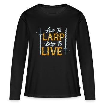 Larp Larper Larping Live Action Jeu de rôle - T-shirt manches longues Premium bio Femme - noir - Devant - Julia (174cm)