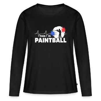 Paintball Gotcha Joueur de paintball - T-shirt manches longues Premium bio Femme - noir - Devant - Julia (174cm)