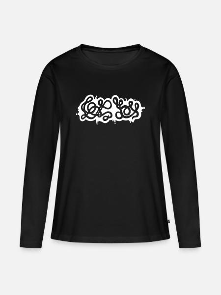 love you - Frauen Premium Bio Langarmshirt - Schwarz