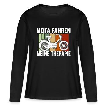 Mofa Moped Rollerfahrer Roller - Frauen Premium Bio Langarmshirt - Schwarz - Vorne - Julia (174cm)