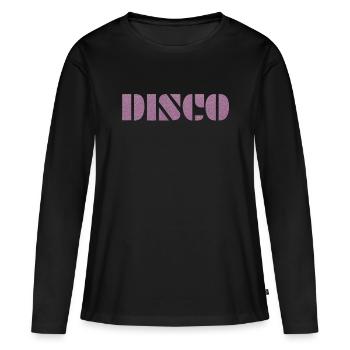 DISCO Retro Party Vibes Rose Disco Queen - T-shirt manches longues Premium bio Femme - noir - Devant - Julia (174cm)
