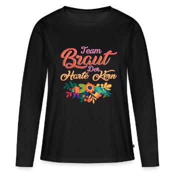 Team Braut Der harte Kern - Frauen Premium Bio Langarmshirt - Schwarz - Vorne - Julia (174cm)