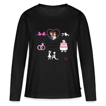 Demande en mariage 2 - T-shirt manches longues Premium bio Femme - noir - Devant - Julia (174cm)