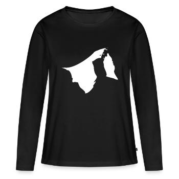 Drapeau de carte de Brunei - T-shirt manches longues Premium bio Femme - noir - Devant - Julia (174cm)