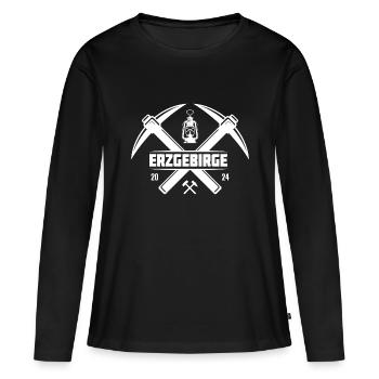 Erzgebirge Saxony Mining Miners - T-shirt manches longues Premium bio Femme - noir - Devant - Julia (174cm)