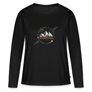 Wandern Woman Trekking Wanderwoman - Frauen Premium Bio Langarmshirt - Schwarz - Vorne - Julia (174cm)