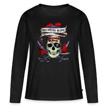 PD Moreno Buccaneers Island Pirate - T-shirt manches longues Premium bio Femme - noir - Devant - Julia (174cm)