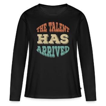 Le talent est arrivé - T-shirt manches longues Premium bio Femme - noir - Devant - Julia (174cm)
