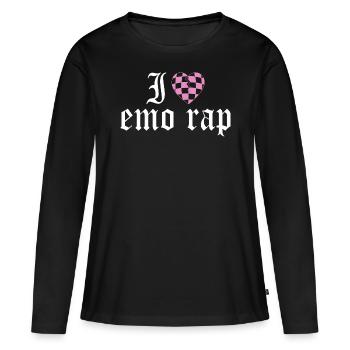 Ich liebe Emo Rap Ich liebe Emo Rap Musik - Frauen Premium Bio Langarmshirt - Schwarz - Vorne - Julia (174cm)
