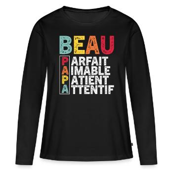 Father's Day Step-Dad 2024 Gift - Women's Premium Organic Long Sleeve Shirt - black - Front - Julia (174cm)