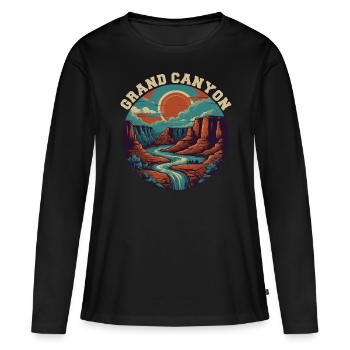 America Grand Canyon Retro - Vintage Adventure - Women's Premium Organic Long Sleeve Shirt - black - Front - Julia (174cm)