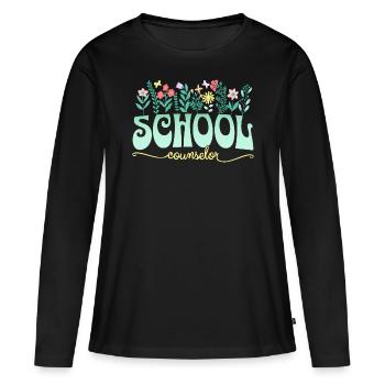 Conseil Scolaire Conseiller Scolaire - T-shirt manches longues Premium bio Femme - noir - Devant - Julia (174cm)