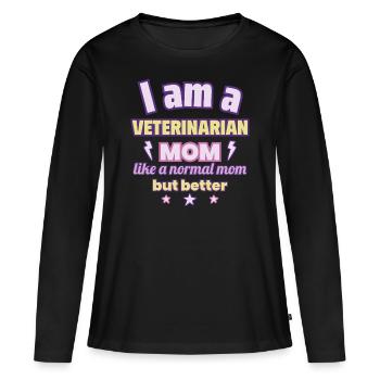 Tierarzt-Mama, Muttertag Geschenk, Tiere - Frauen Premium Bio Langarmshirt - Schwarz - Vorne - Julia (174cm)