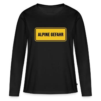 Randonnée en montagne Danger alpin crête promenade bivouac - T-shirt manches longues Premium bio Femme - noir - Devant - Julia (174cm)