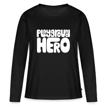 Héros de terrain de jeu - T-shirt manches longues Premium bio Femme - noir - Devant - Julia (174cm)