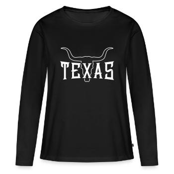 texas bulle skelett symbol - Frauen Premium Bio Langarmshirt - Schwarz - Vorne - Julia (174cm)