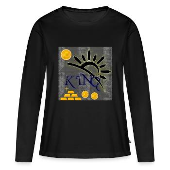 KING - Club WoW - T-shirt manches longues Premium bio Femme - noir - Devant - Julia (174cm)
