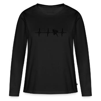 billard battement de cœur boules de billard billard joueur - T-shirt manches longues Premium bio Femme - noir - Devant - Julia (174cm)