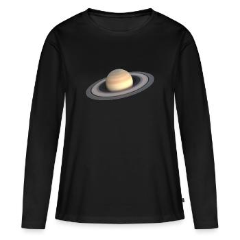 Saturn 3D - Frauen Premium Bio Langarmshirt - Schwarz - Vorne - Julia (174cm)