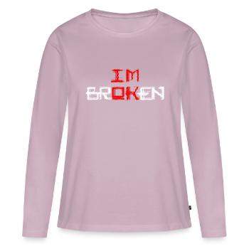 Gebroken maar ok "kapot" - Vrouwen Premium Bio shirt met lange mouwen - oudroze - Voor - Julia (174cm)