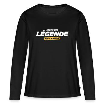 je suis une légende - T-shirt manches longues Premium bio Femme - noir - Devant - Julia (174cm)