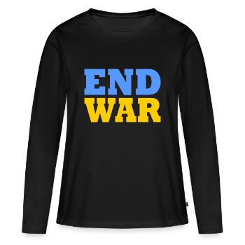 End war - T-shirt manches longues Premium bio Femme - noir - Devant - Julia (174cm)