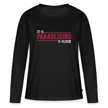 paragliding gleitschirm paragliding-time - Frauen Premium Bio Langarmshirt - Schwarz - Vorne - Julia (174cm)