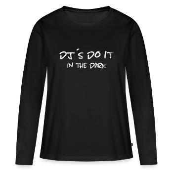DJ techno basse disco ingénieur du son Plateau tournant - T-shirt manches longues Premium bio Femme - noir - Devant - Julia (174cm)