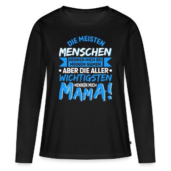 DIE MEISTEN MENSCHEN NENNEN MICH BEI MEINEM... - Frauen Premium Bio Langarmshirt - Schwarz - Vorne - Julia (174cm)