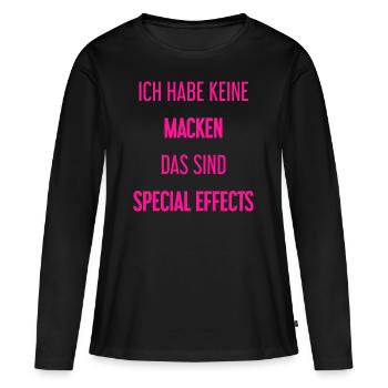Keine Macken, nur Special Effects! - Frauen Premium Bio Langarmshirt - Schwarz - Vorne - Julia (174cm)