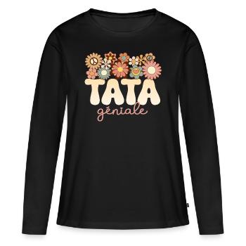 Tante Merveilleuse Tata Formidable Tata Géniale - T-shirt manches longues Premium bio Femme - noir - Devant - Julia (174cm)