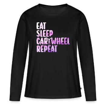 Gymnastik Geschenk Mädchen Turnerin - Frauen Premium Bio Langarmshirt - Schwarz - Vorne - Julia (174cm)