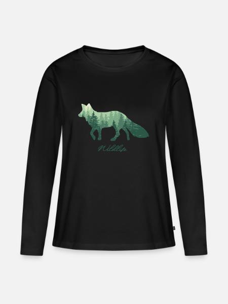 Fuchs Wald Wildlife fox - Frauen Premium Bio Langarmshirt - Schwarz