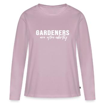 Jardinage Jardin biologique Jardin potager indépendant - T-shirt manches longues Premium bio Femme - rose poudré - Devant - Julia (174cm)