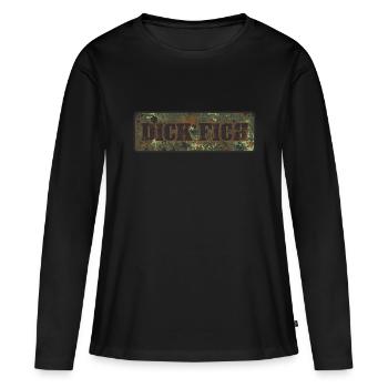 Camoflage Flecktarn Bushcraft Armée Bivouac - T-shirt manches longues Premium bio Femme - noir - Devant - Julia (174cm)