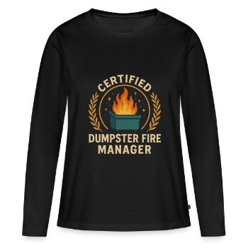 Gestionnaire d’incendie de benne à ordures - T-shirt manches longues Premium bio Femme - noir - Devant - Julia (174cm)