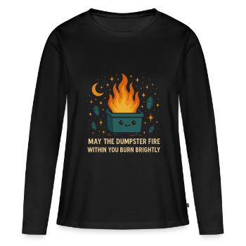 Feu de benne à ordures drôle - T-shirt manches longues Premium bio Femme - noir - Devant - Julia (174cm)