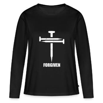 3 Nägel Kreuz Symbol Christlich Vergeben - Frauen Premium Bio Langarmshirt - Schwarz - Vorne - Julia (174cm)