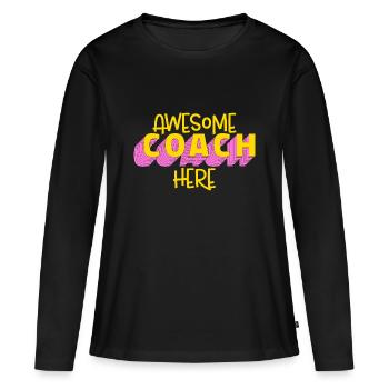 Coach Awesome Coach Ici - T-shirt manches longues Premium bio Femme - noir - Devant - Julia (174cm)
