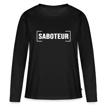 Agent saboteur incognito super-héros - T-shirt manches longues Premium bio Femme - noir - Devant - Julia (174cm)