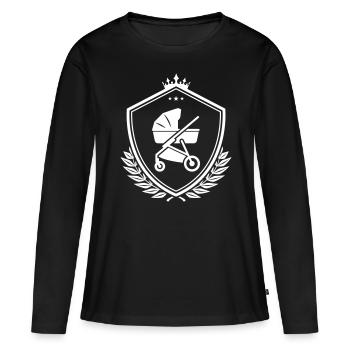 Panneau poussette - T-shirt manches longues Premium bio Femme - noir - Devant - Julia (174cm)