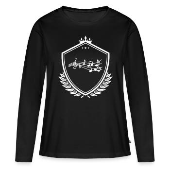 Musiknoten Wappen - Frauen Premium Bio Langarmshirt - Schwarz - Vorne - Julia (174cm)