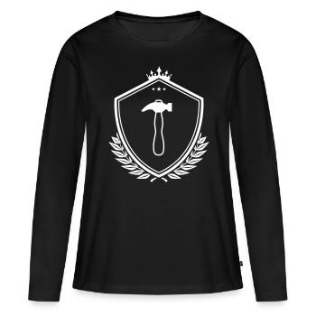Hammer Schild - Frauen Premium Bio Langarmshirt - Schwarz - Vorne - Julia (174cm)