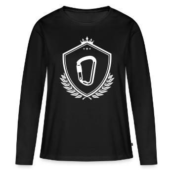 Kletterausrüstung Karabiner - Frauen Premium Bio Langarmshirt - Schwarz - Vorne - Julia (174cm)