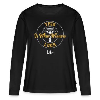 This Is What Winners Look Like - Frauen Premium Bio Langarmshirt - Schwarz - Vorne - Julia (174cm)