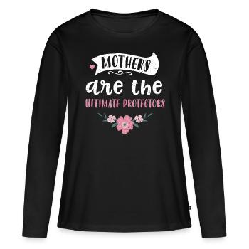 Les mères sont les protectrices ultimes - T-shirt manches longues Premium bio Femme - noir - Devant - Julia (174cm)