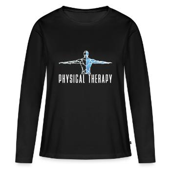 Physio-pratique Physiothérapie - T-shirt manches longues Premium bio Femme - noir - Devant - Julia (174cm)