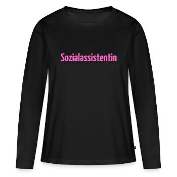 Sozialassistentin Sozialassistent Pflege Erziehung - Frauen Premium Bio Langarmshirt - Schwarz - Vorne - Julia (174cm)