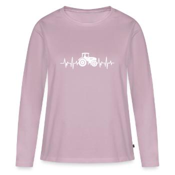Heartbeat - Tractor - Farmer - Farmer - Women's Premium Organic Long Sleeve Shirt - dusky pink - Front - Julia (174cm)